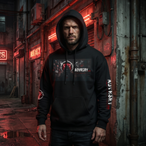 Adversary Gothic Logo Hoodie – Dark Streetwear Pullover