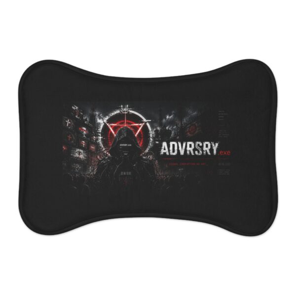 ADVRSRY.exe Gamer Pet Feeding Mat — Dark Cyberpunk Dog/Cat Bowl Placemat