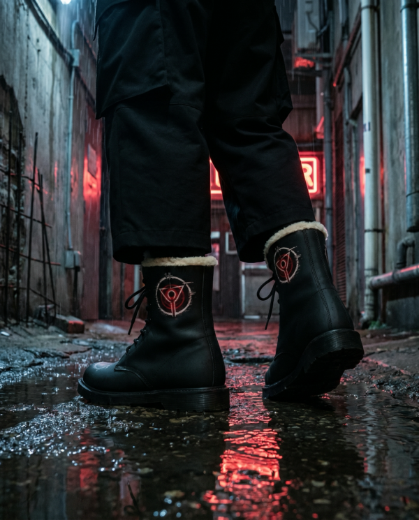 ADVRSRY.exe Fur-Lined Leather Boots