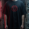 Graphic Tee — Dark Hooded Figure with Red Sigil "ADVRSRY"