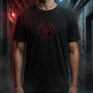 Hooded Figure Graphic T-Shirt — 'ADVERSARY' Dark Cyberpunk Tee