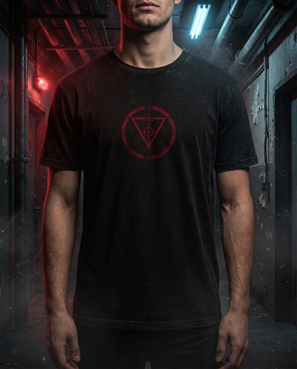 Hooded Figure Graphic T-Shirt — 'ADVERSARY' Dark Cyberpunk Tee