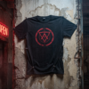 Hooded Figure Graphic T-Shirt — 'ADVERSARY' Dark Cyberpunk Tee