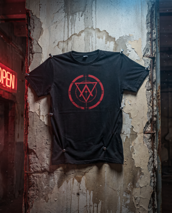Hooded Figure Graphic T-Shirt — 'ADVERSARY' Dark Cyberpunk Tee