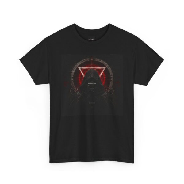 product-21-adc983bb1264a9d1d38fd62e7b329b57 Graphic Tee — Dark Hooded Figure with Red Sigil "ADVRSRY"