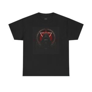 product-21-fc2474f9f877da52628286b343c0e122 Graphic Tee — Dark Hooded Figure with Red Sigil "ADVRSRY"