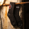ADVRSRY DROP 06 — Hanging Rebar ADVRSRY.exe Club Black Crew Socks — Logo & “ADVRSRY.exe” Graphic